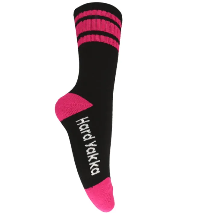 15 Pairs X Hard Yakka Womens Bamboo Work Socks Black/Pink