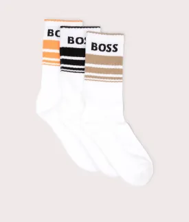 3 Pack Rib Stripe Socks