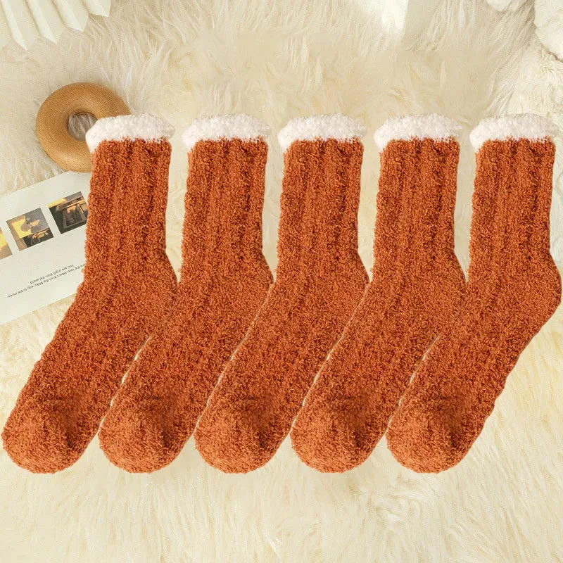 5 Pack Women Fuzzy Socks