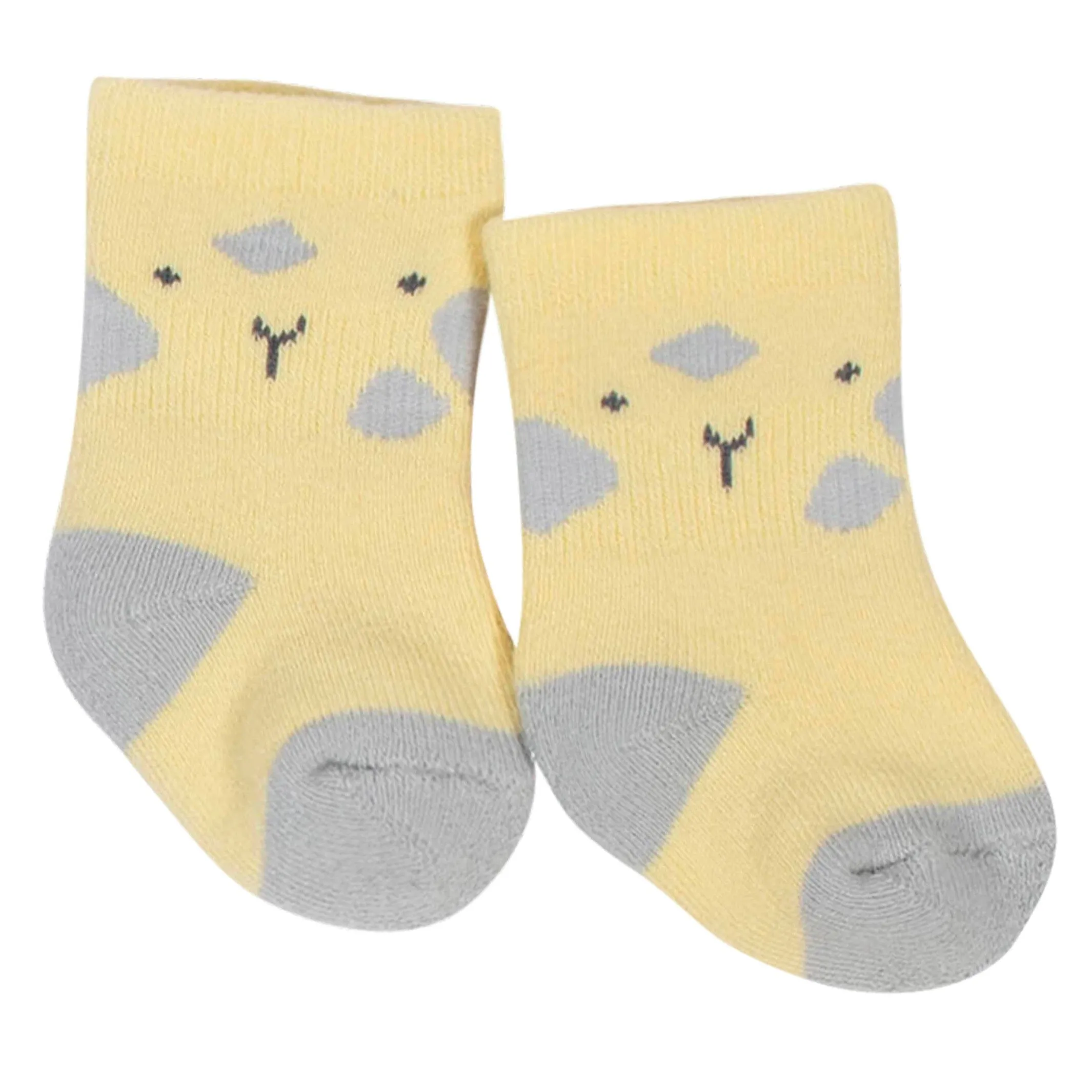 6-Pack Baby Neutral Animal Wiggle Proof® Terry Crew Socks