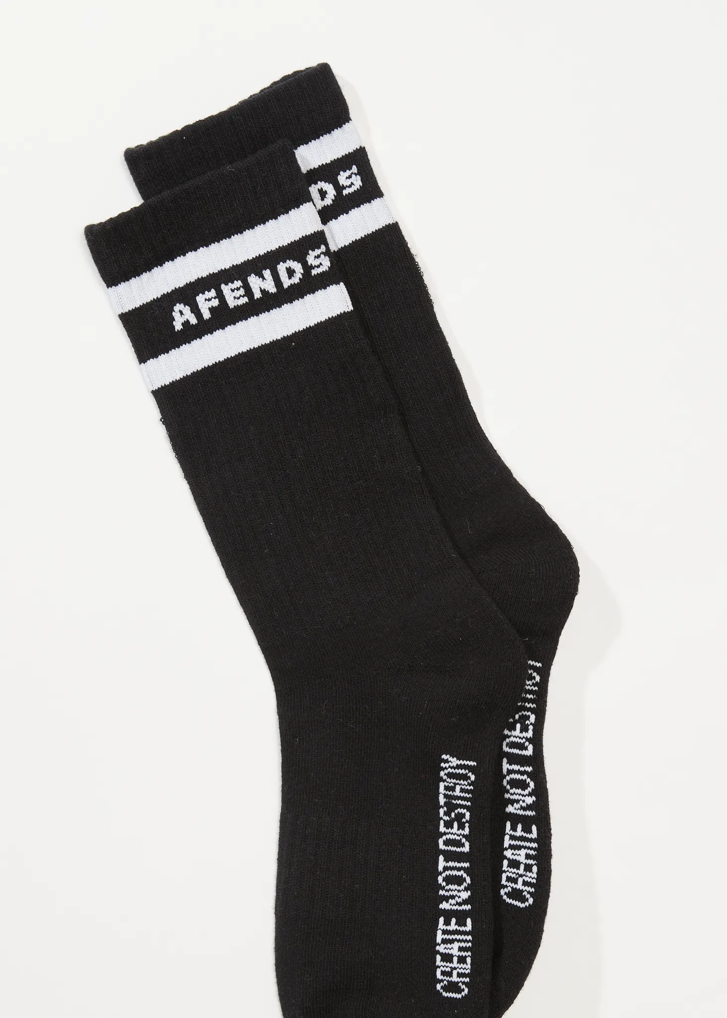 AFENDS Mens Create Not Destroy - Socks Two Pack - Black / White