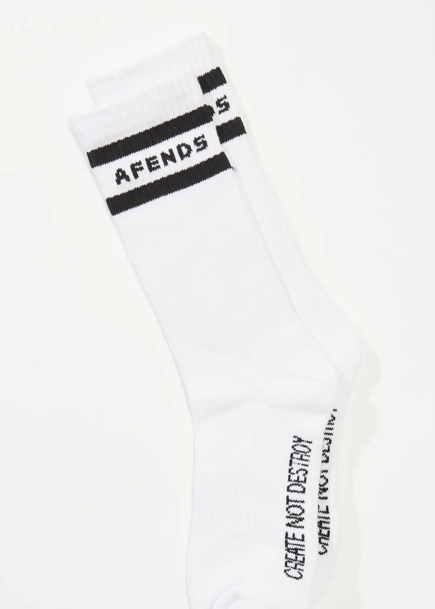 AFENDS Mens Create Not Destroy - Socks Two Pack - Black / White