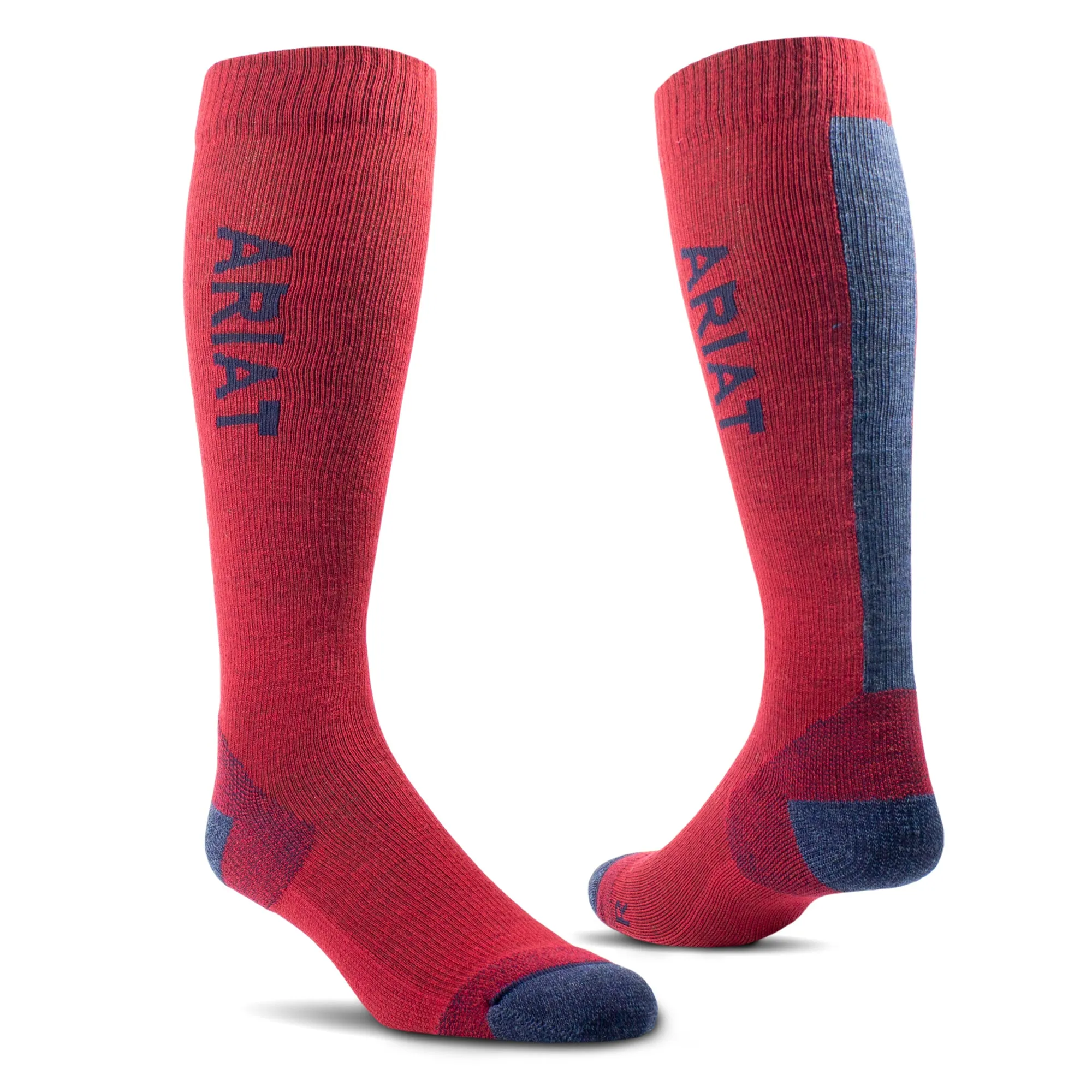 Ariat® AriatTEK Thaw Merino Riding Red & Navy Socks 10041400