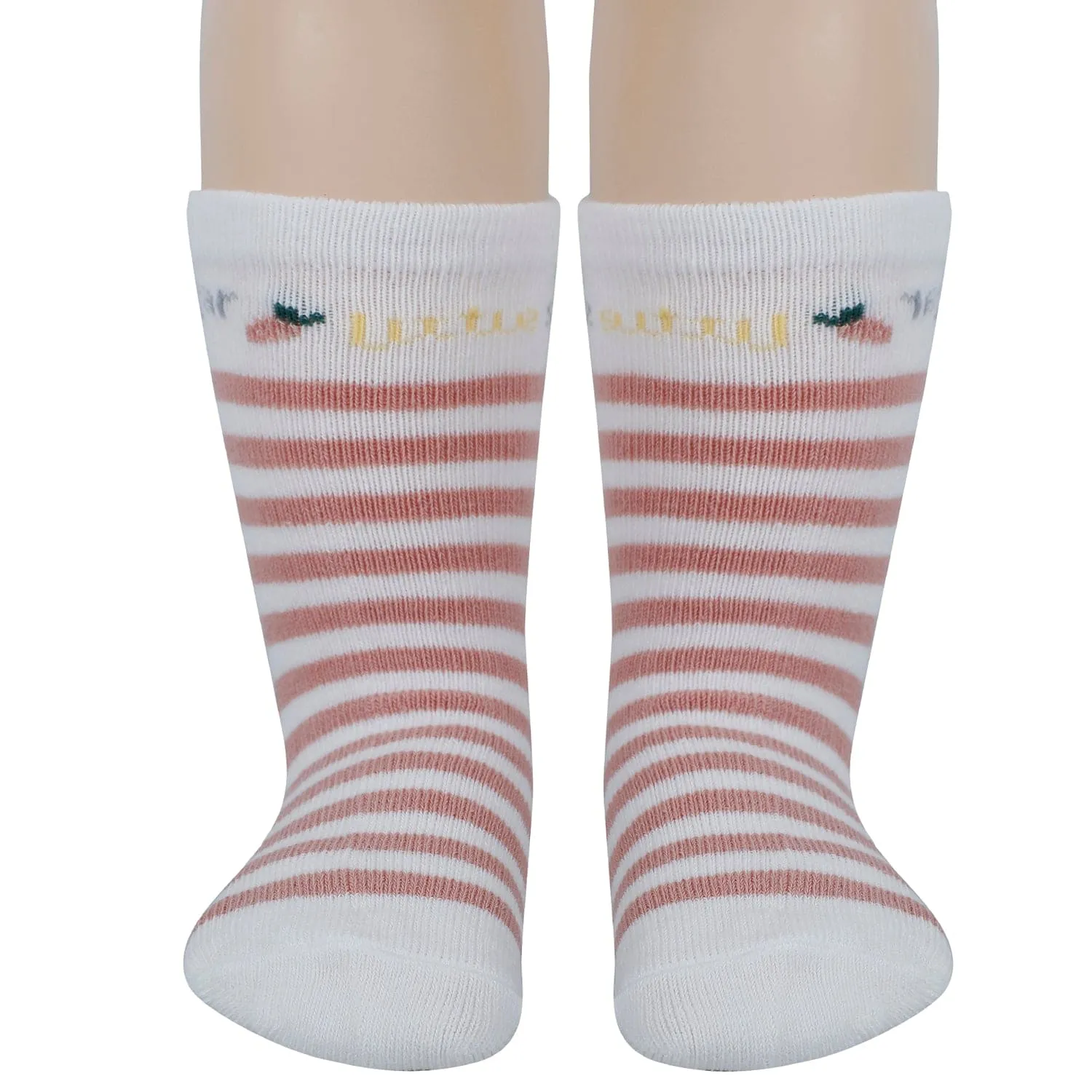 Baby Moo Farm Print Soft Socks Pack of 5 - Red, Peach