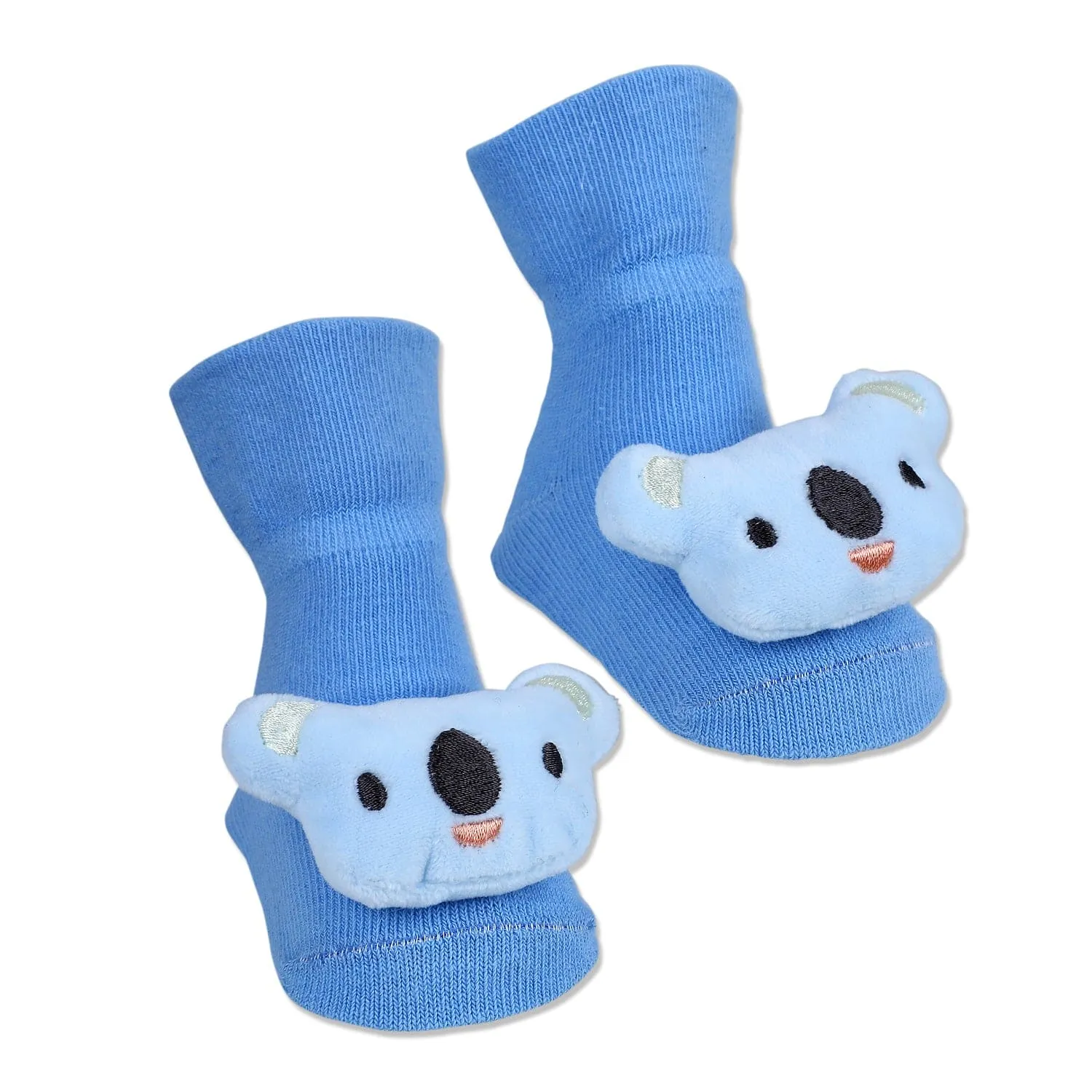 Baby Moo Koala Cotton Anti-Skid 3D Socks - Blue