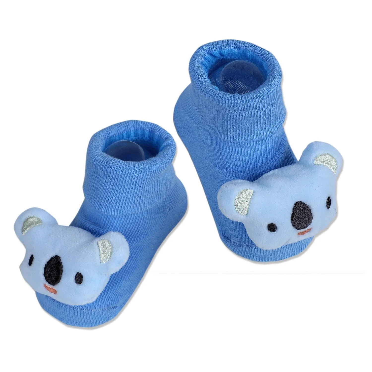 Baby Moo Koala Cotton Anti-Skid 3D Socks - Blue