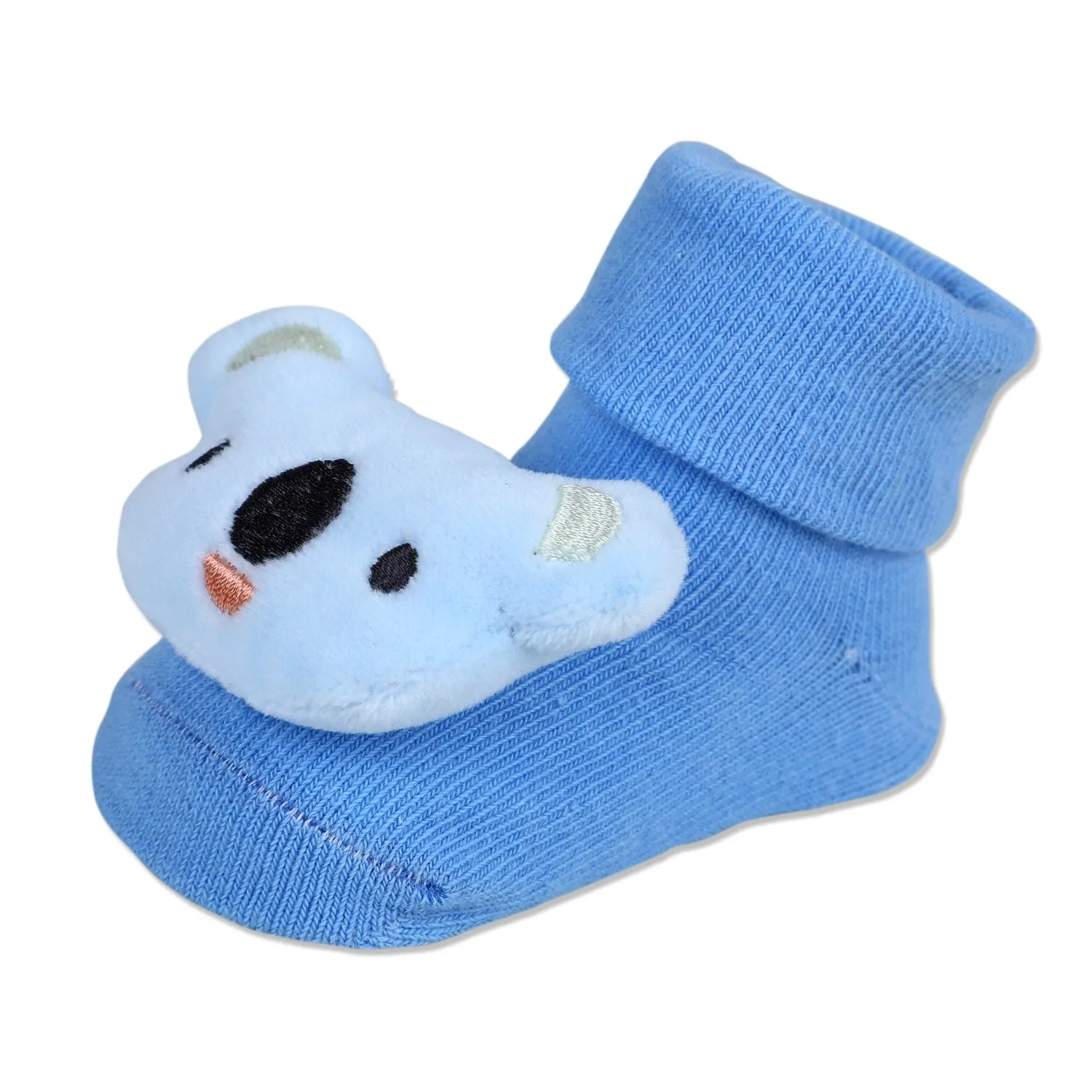 Baby Moo Koala Cotton Anti-Skid 3D Socks - Blue