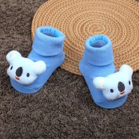 Baby Moo Koala Cotton Anti-Skid 3D Socks - Blue