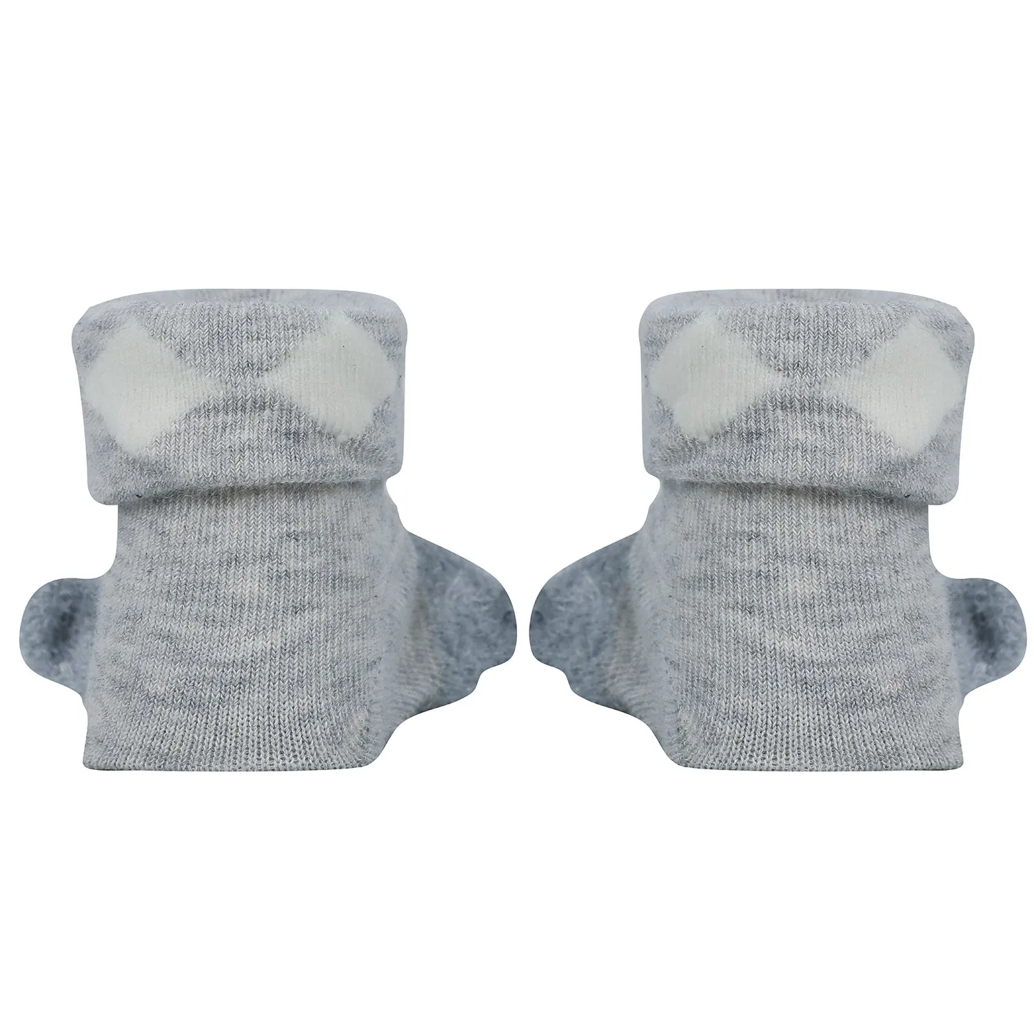 Baby Moo Puppy 3D Anti-Skid Socks Booties Pack of 3 - Grey