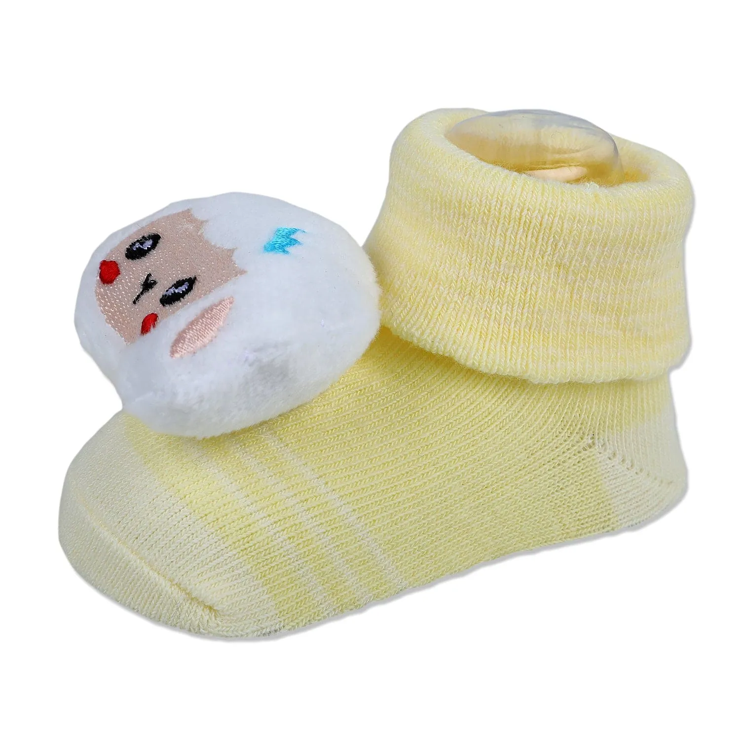 Baby Moo Sheep Cotton Anti-Skid 3D Socks - Yellow