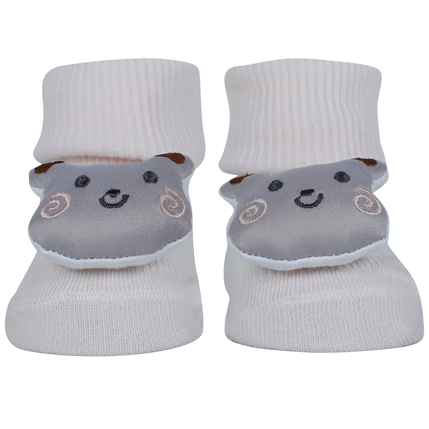 Baby Moo Unicorn 3D Rattle Anti-Skid Socks Booties Pack of 3 - Pink