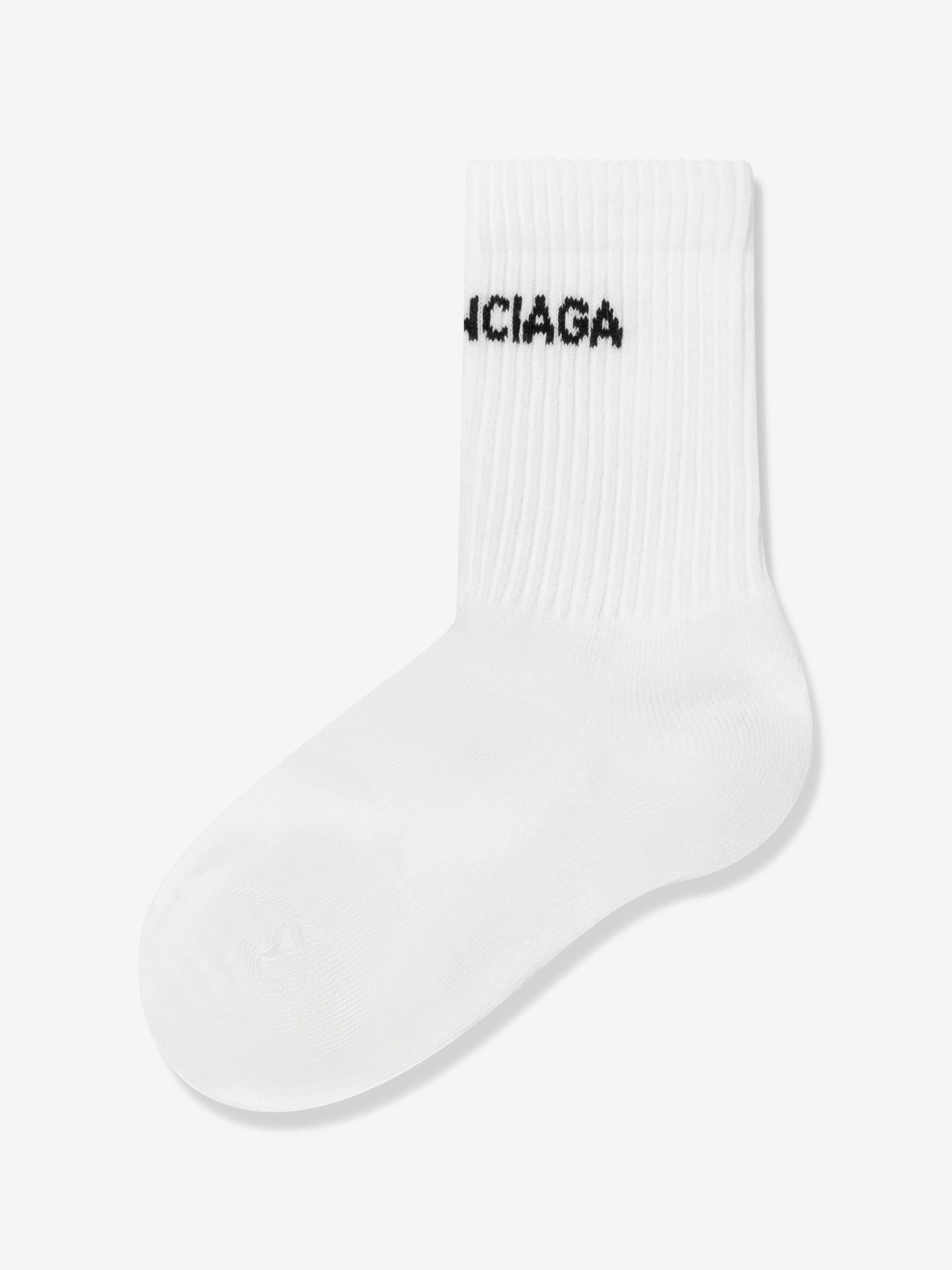 Balenciaga Kids Tennis Socks in White