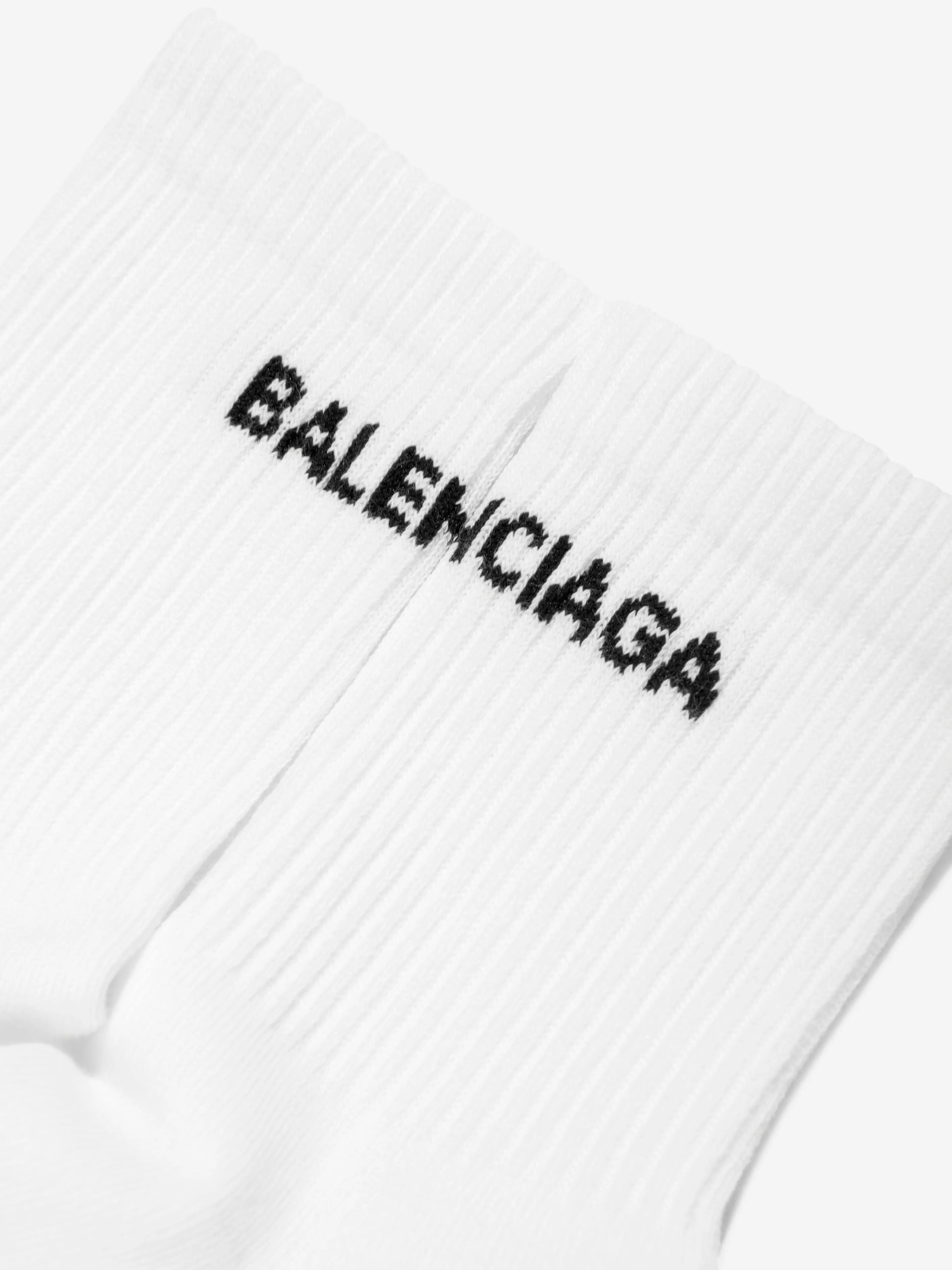 Balenciaga Kids Tennis Socks in White