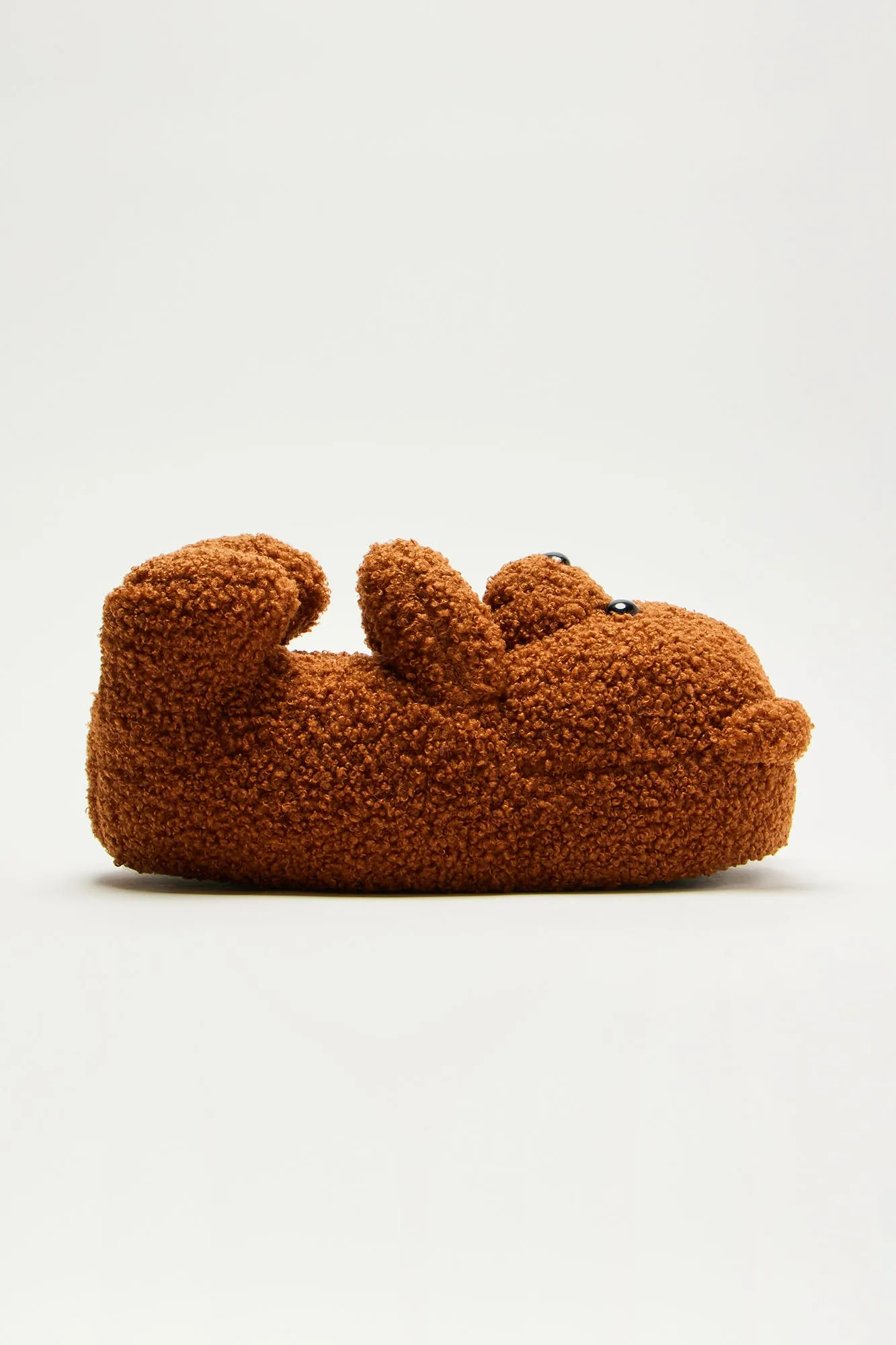 Beary Cute Sherpa Slippers - Tan