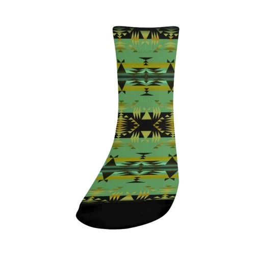 Between the Mountains Sage Crew Socks