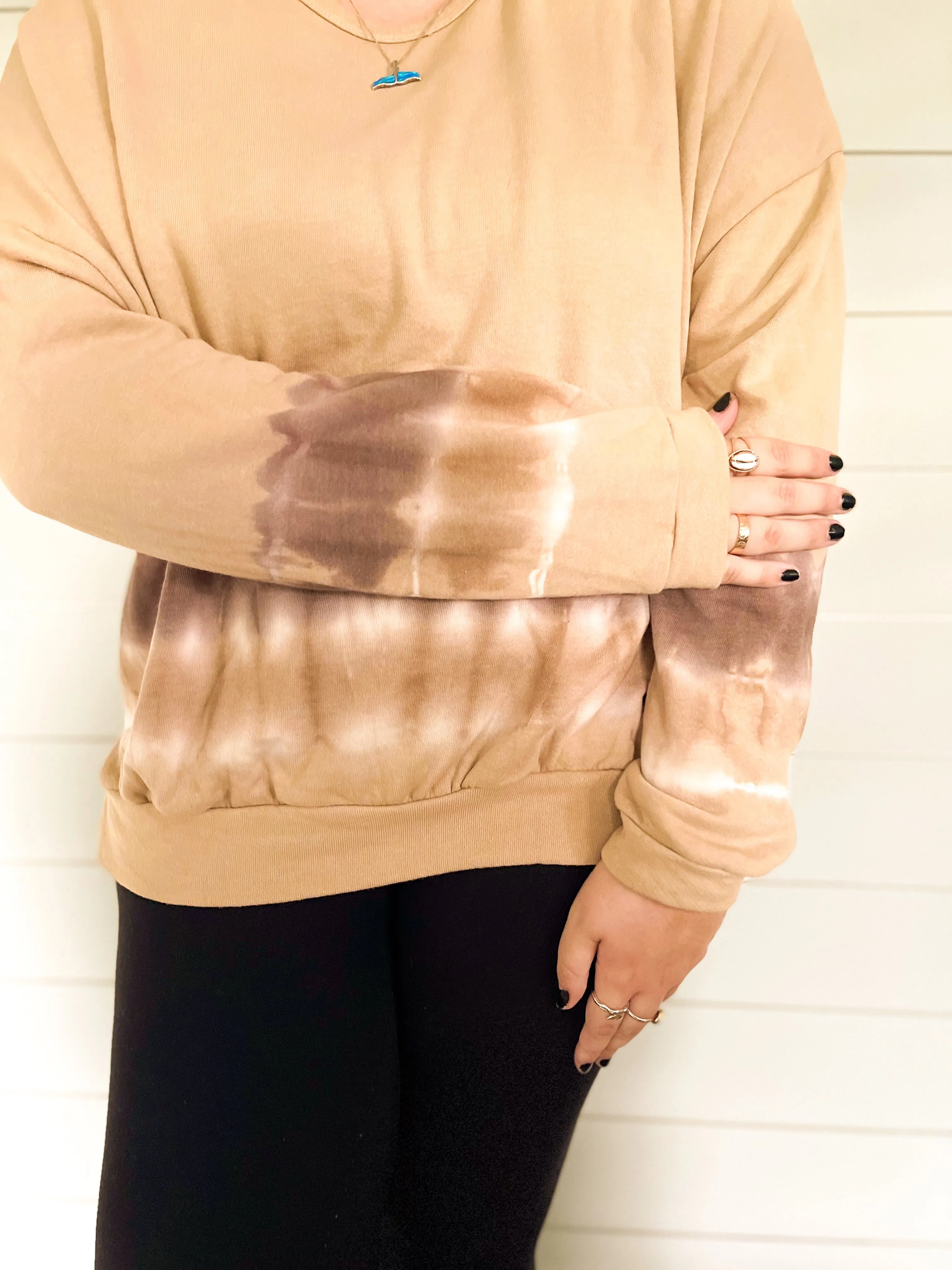 Caramel Spice Ombre Knit Pullover