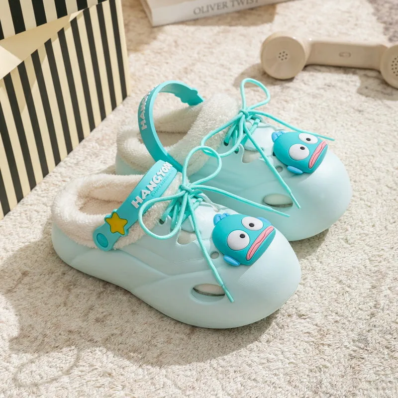 Cartoon Clogs Platform Warm Plush Slippers