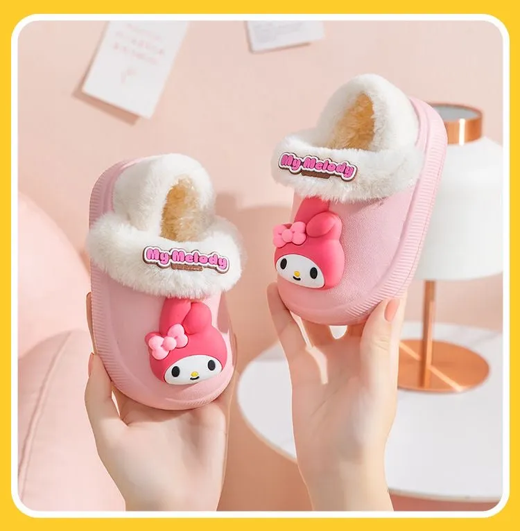 Cartoon Kids' Warm Plush Slippers