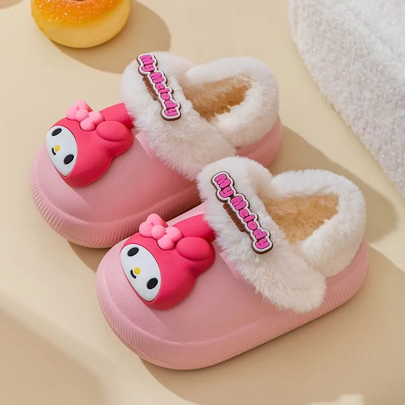 Cartoon Kids' Warm Plush Slippers