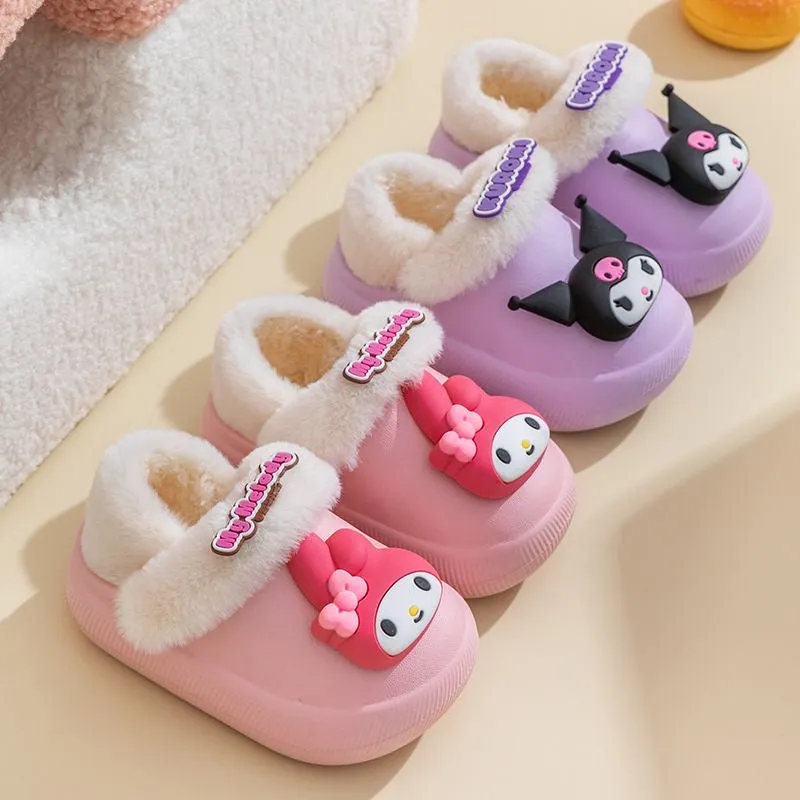 Cartoon Kids' Warm Plush Slippers