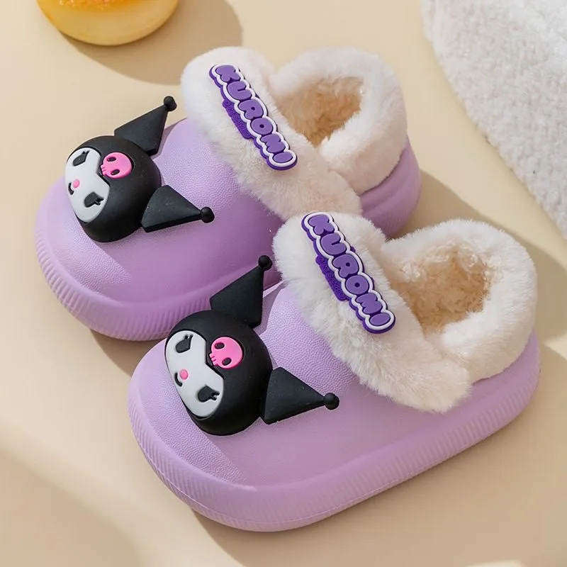 Cartoon Kids' Warm Plush Slippers