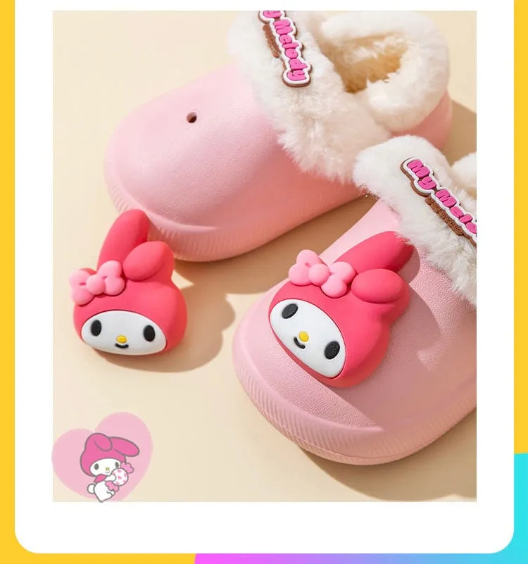 Cartoon Kids' Warm Plush Slippers