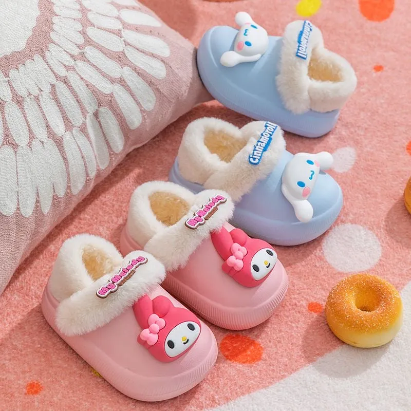 Cartoon Kids' Warm Plush Slippers