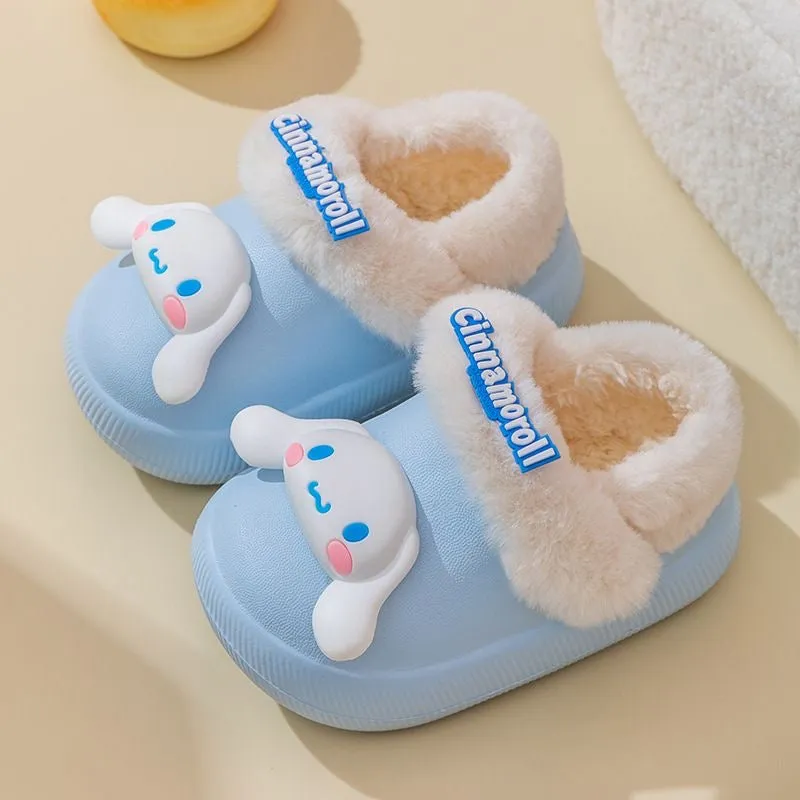 Cartoon Kids' Warm Plush Slippers