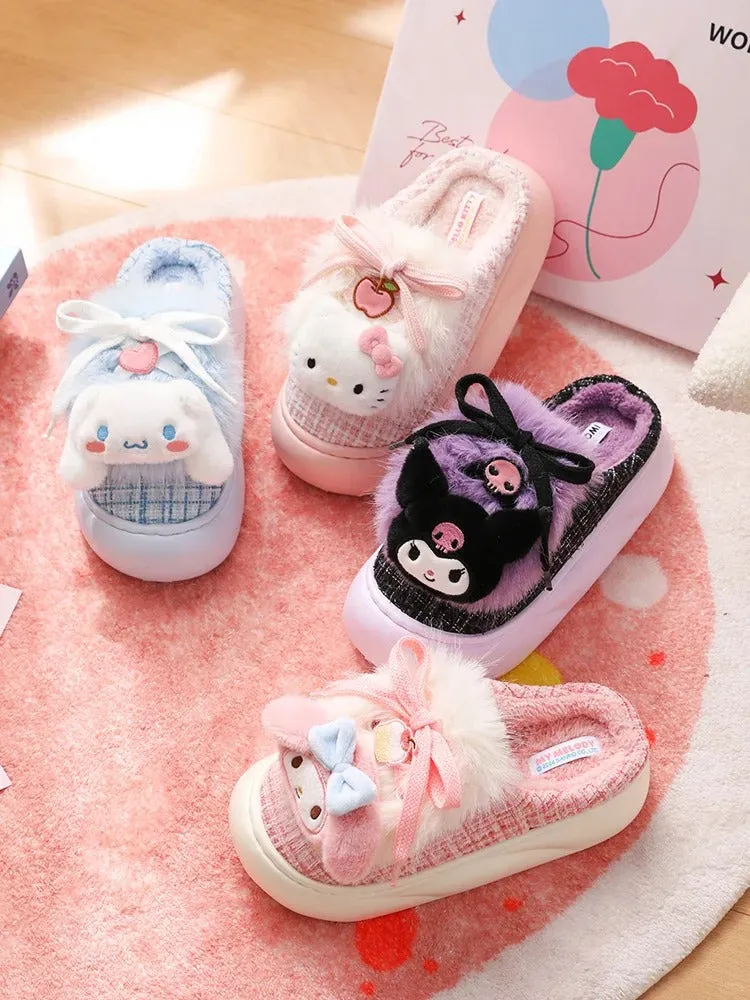 Cartoon Plush Fluffy House Slippers