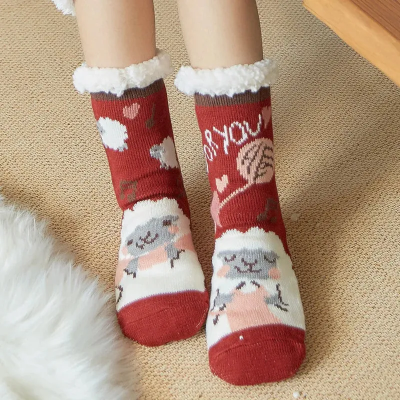 Cartoon Winter Plush Socks