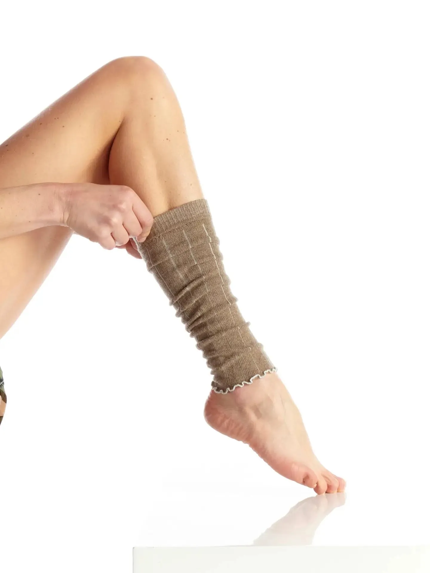 Cashmere Merino Leg Warmers in Toffee