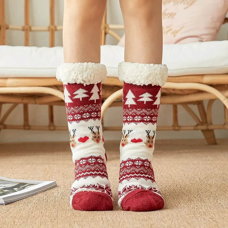 Christmas Fuzzy Fluffy Socks Anti Slip