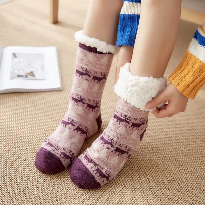 Christmas Fuzzy Fluffy Socks Anti Slip