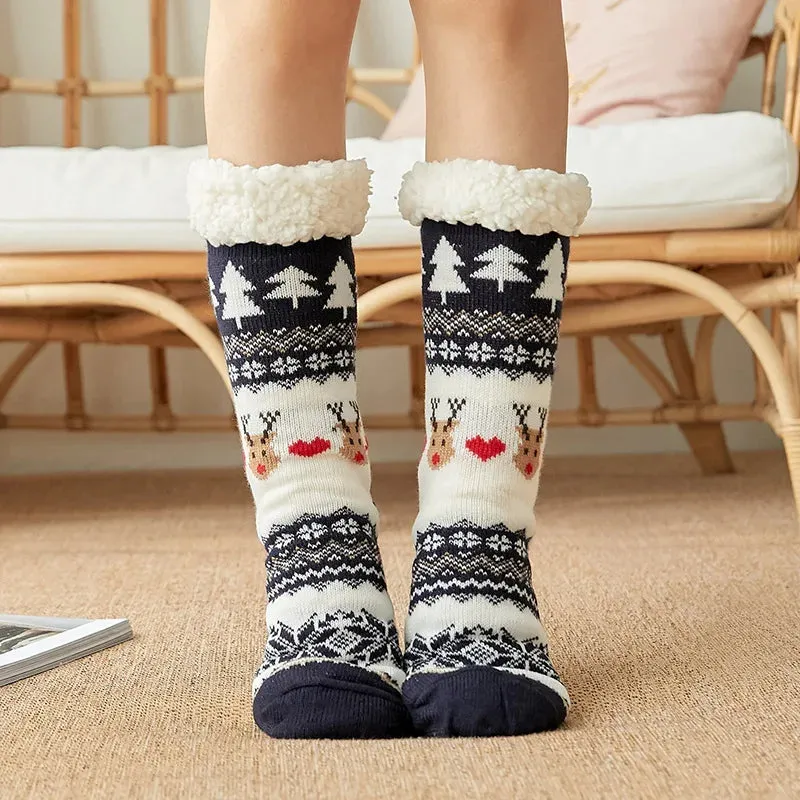 Christmas Fuzzy Fluffy Socks Anti Slip