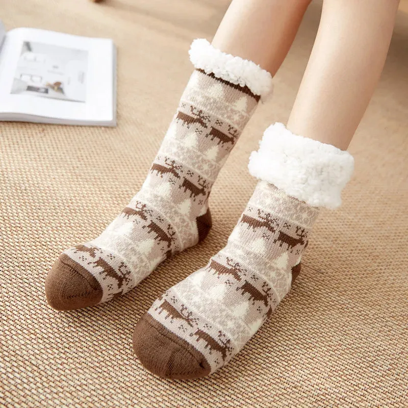 Christmas Fuzzy Fluffy Socks Anti Slip