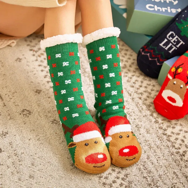 Christmas Fuzzy Fluffy Socks Anti Slip