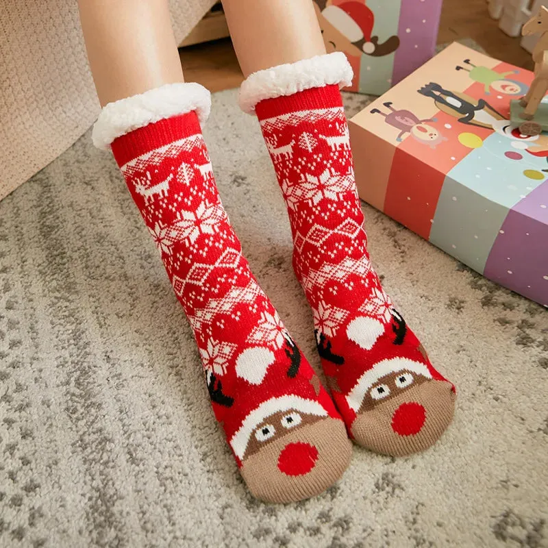 Christmas Fuzzy Fluffy Socks Anti Slip