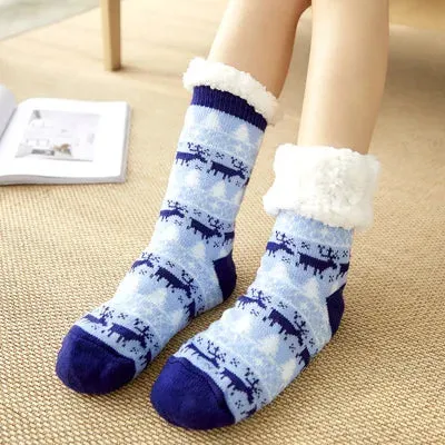 Christmas Fuzzy Fluffy Socks Anti Slip