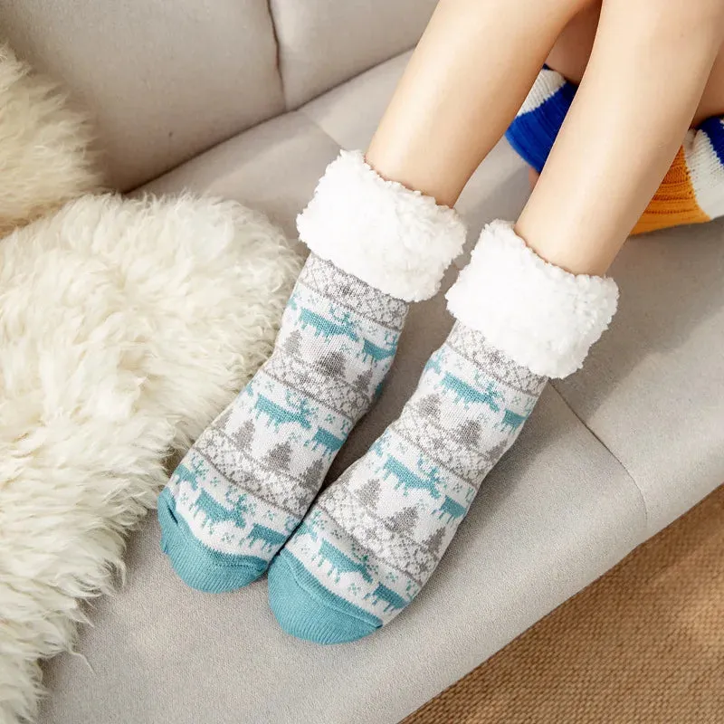 Christmas Fuzzy Fluffy Socks Anti Slip