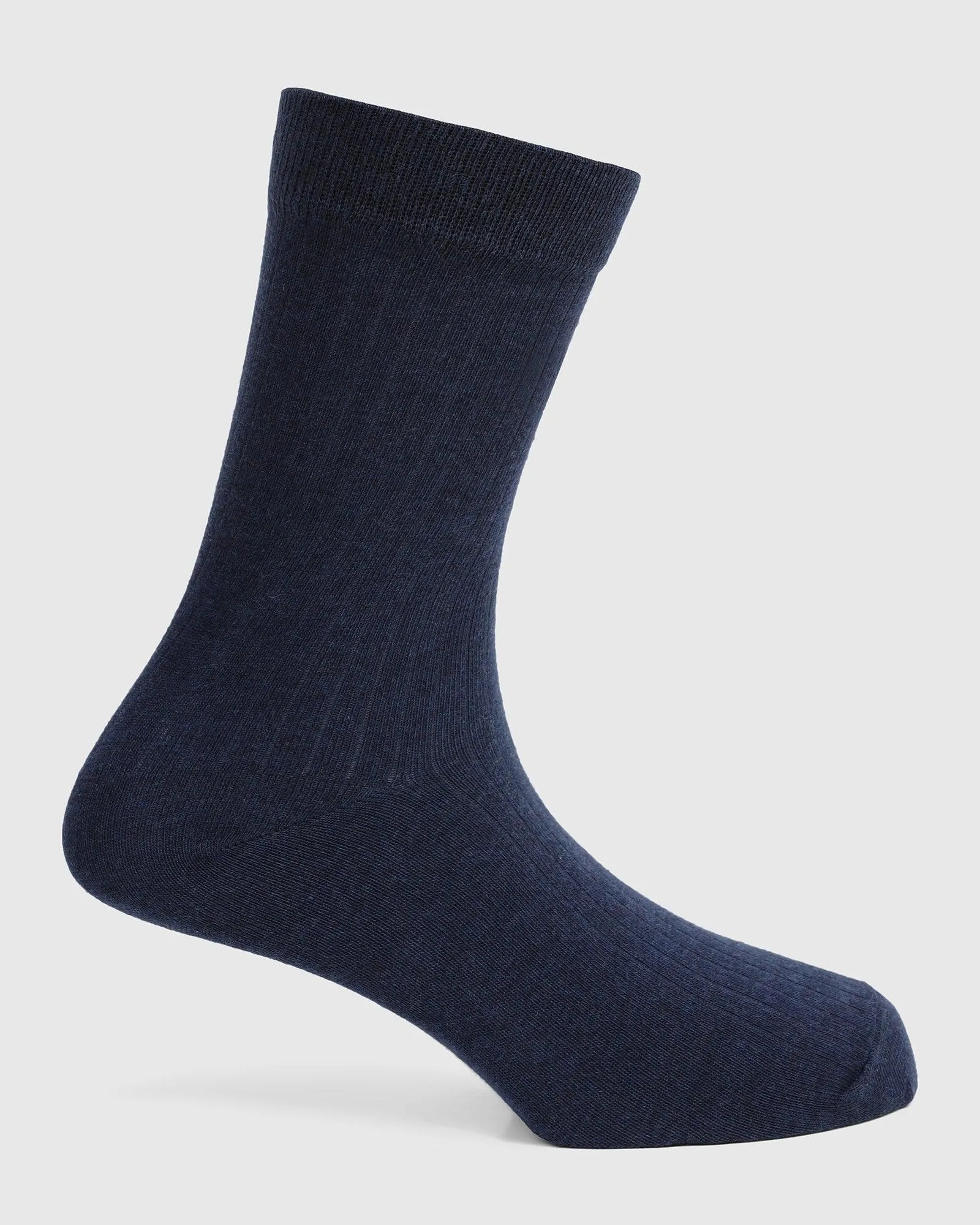 Cotton Dark Navy Textured Socks - Turkey