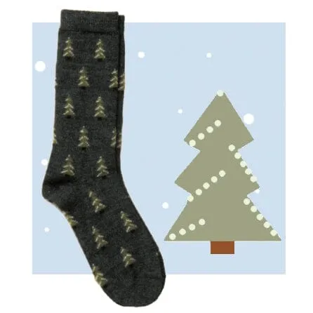 Cozy Pinetree Alpaca Socks: A Wintery Delight - Adult