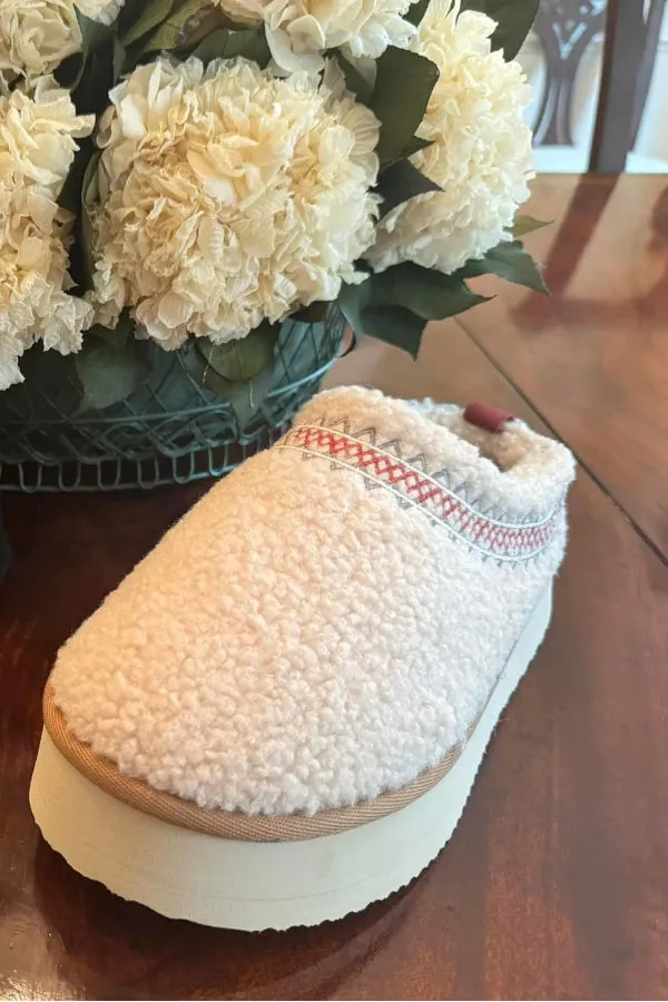 Cozy Platform Sherpa Slippers