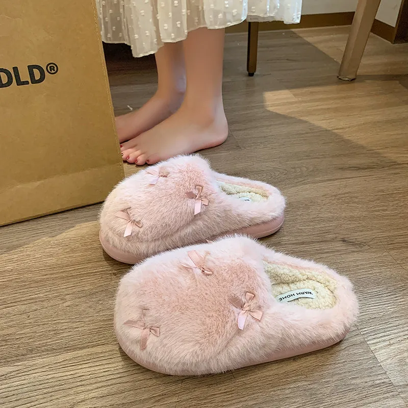 Cozy Thick-Soled Baotou Wool Slippers