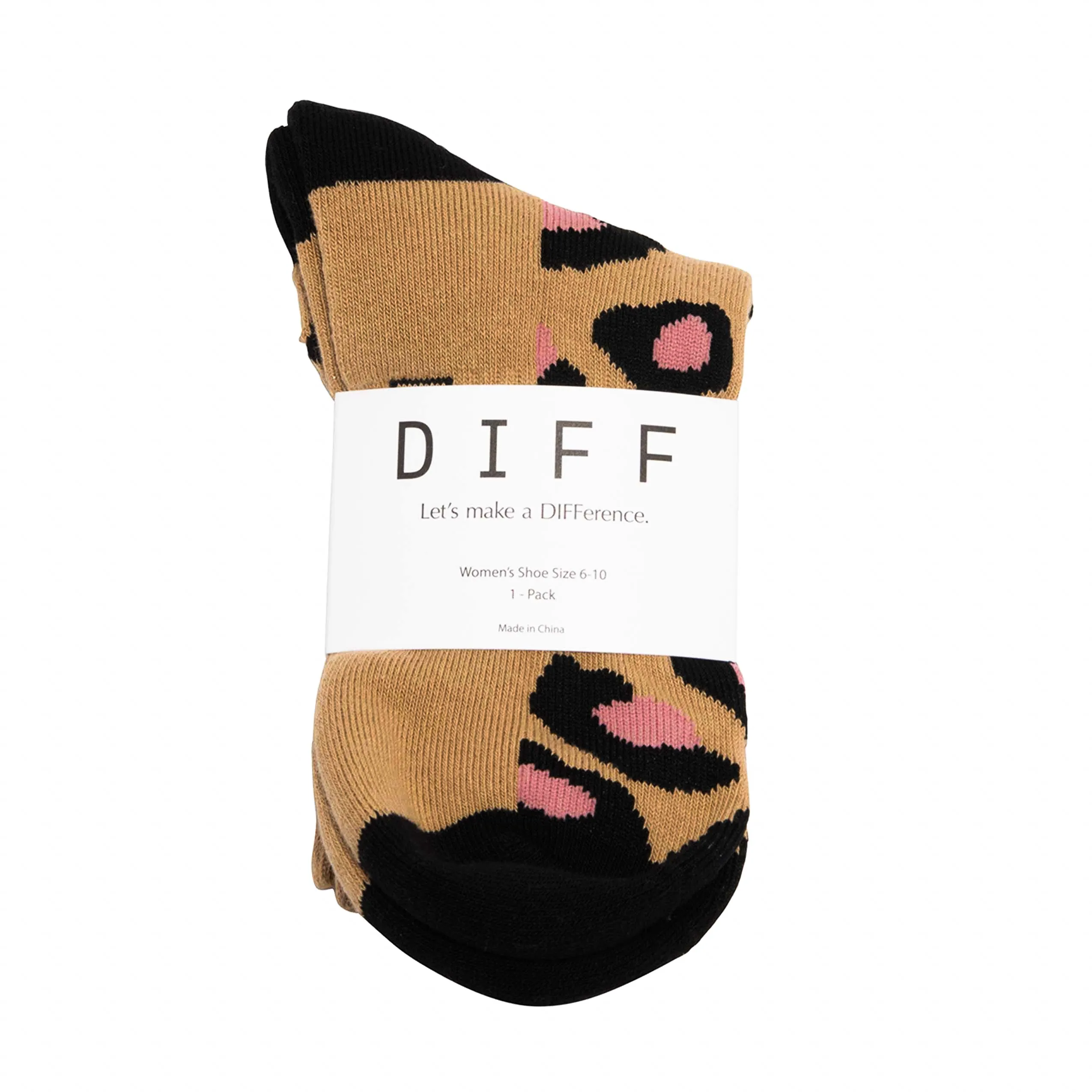 CREW SOCK DUO - LEOPARD   WHITE