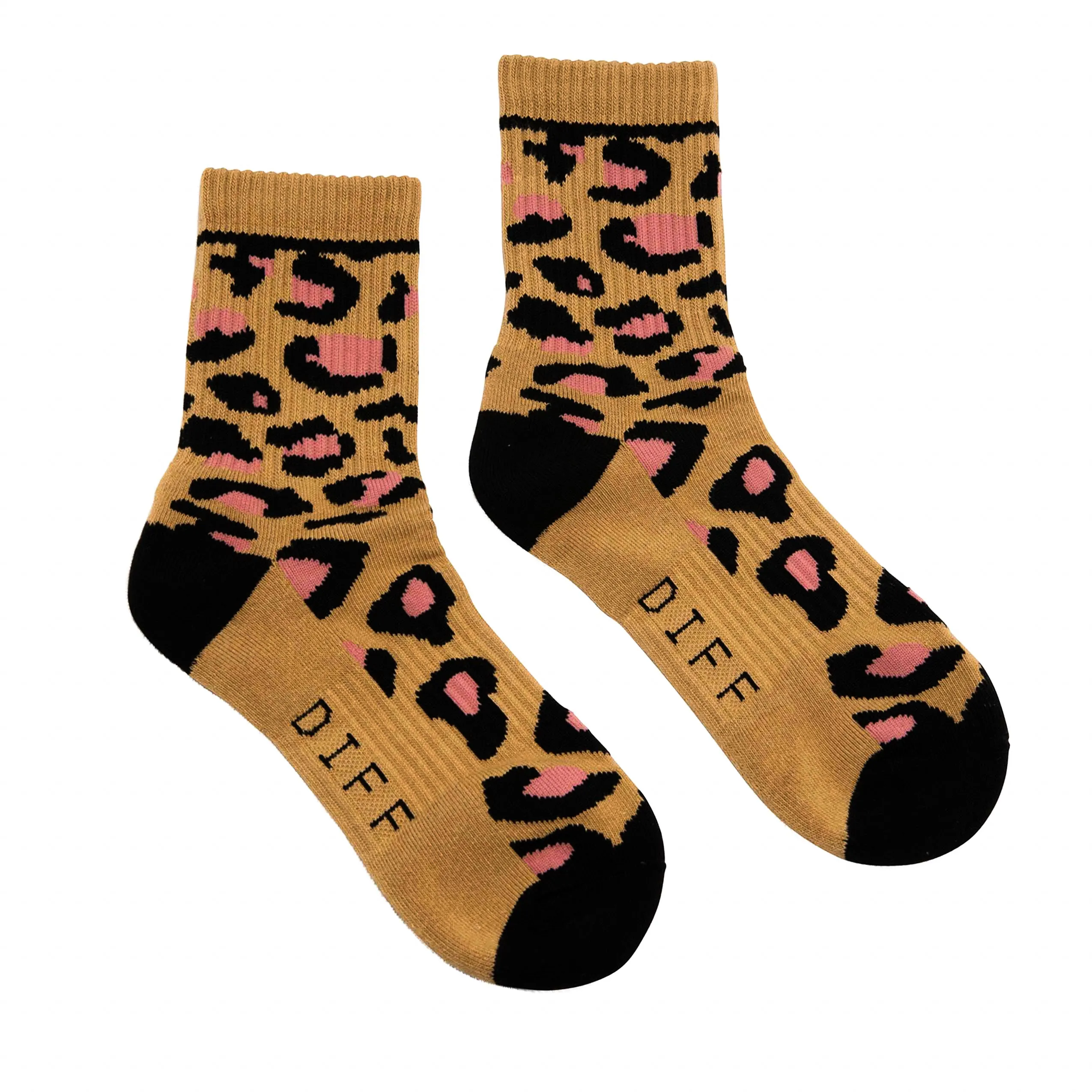 CREW SOCK DUO - LEOPARD   WHITE