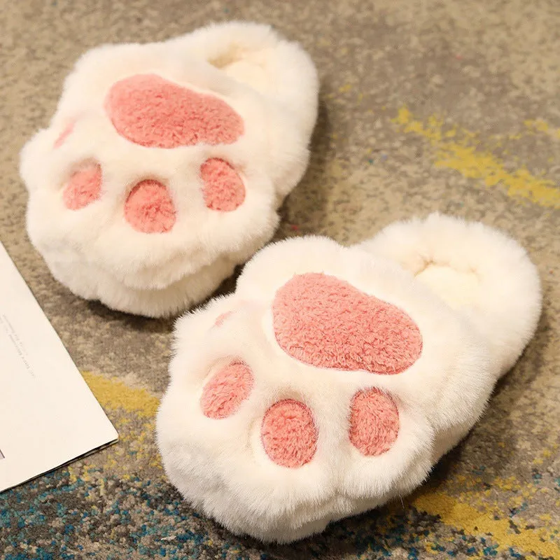 Cute Cat Claw Cotton Slippers Women's Plush Slippers