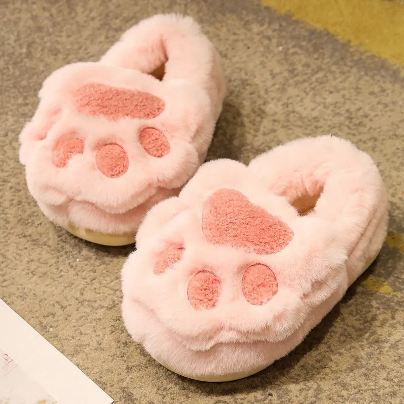 Cute Cat Claw Cotton Slippers Women's Plush Slippers