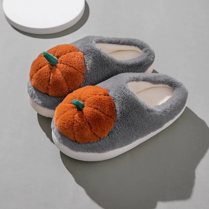 Cute Pumpkin Cartoon Cotton Slippers for Women