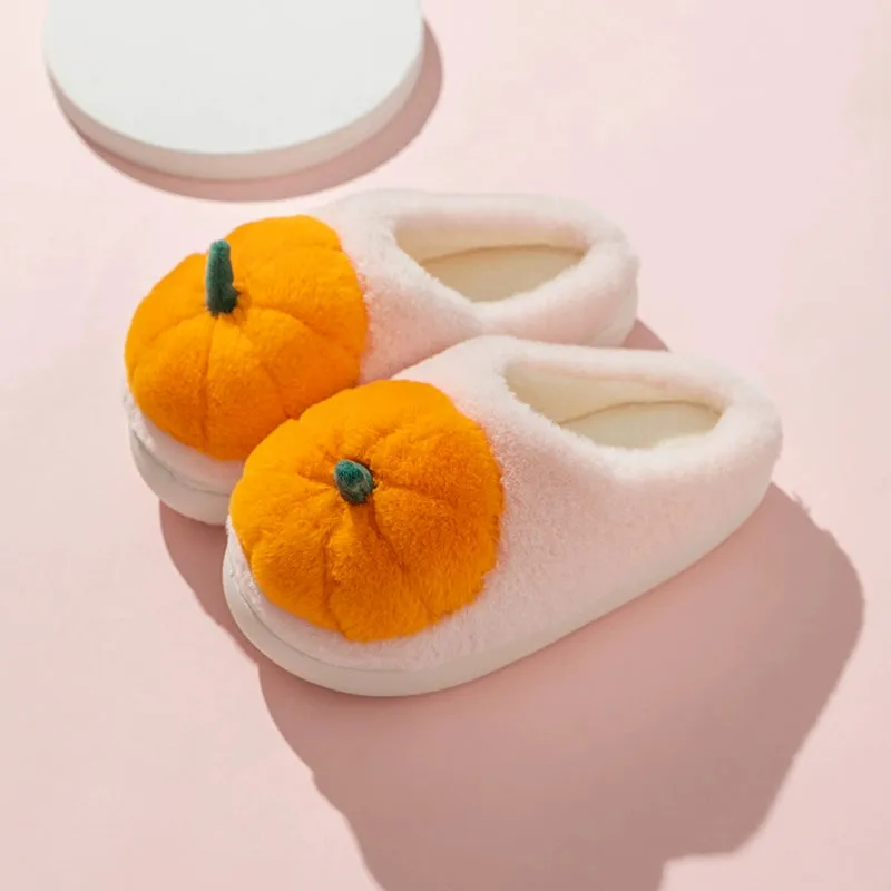 Cute Pumpkin Cartoon Cotton Slippers for Women