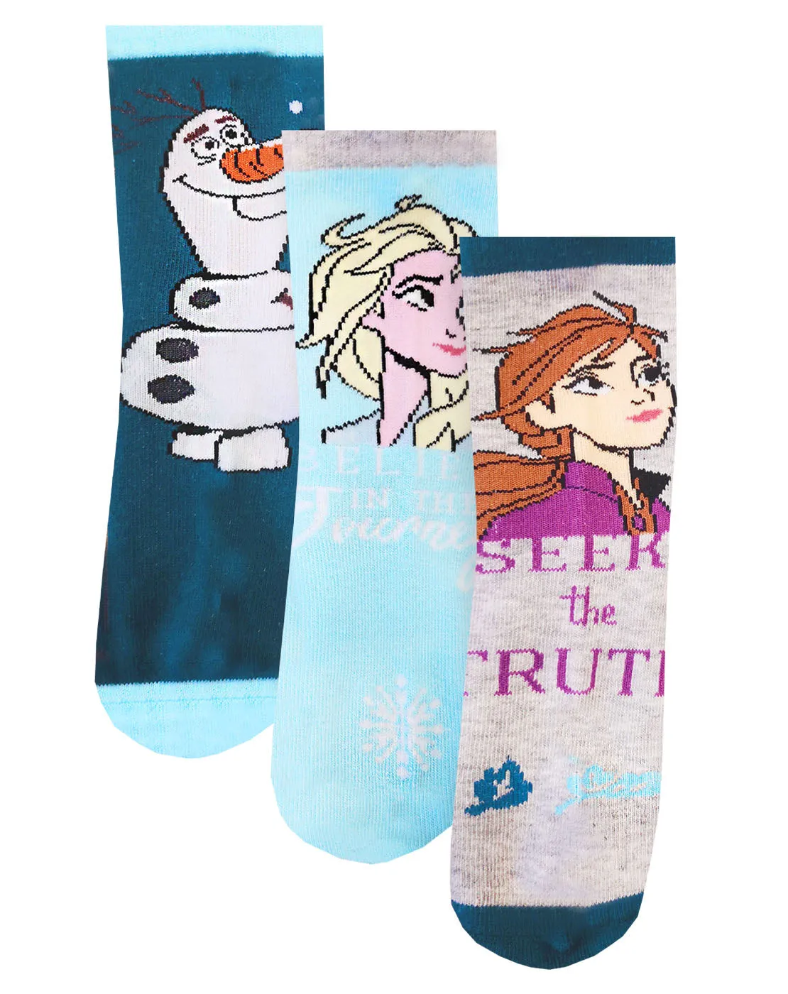 Disney Frozen 2 Assorted 6 Pack Girls Elsa, Anna & Olaf Official Character Socks